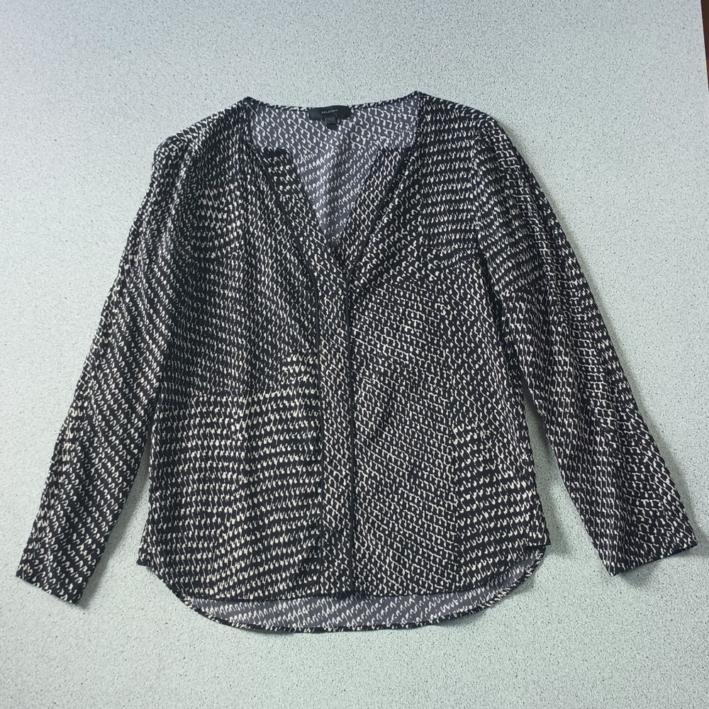 Belstaff 100% Silk NAYLAND PRINT Black & White Blouse Made In Italy